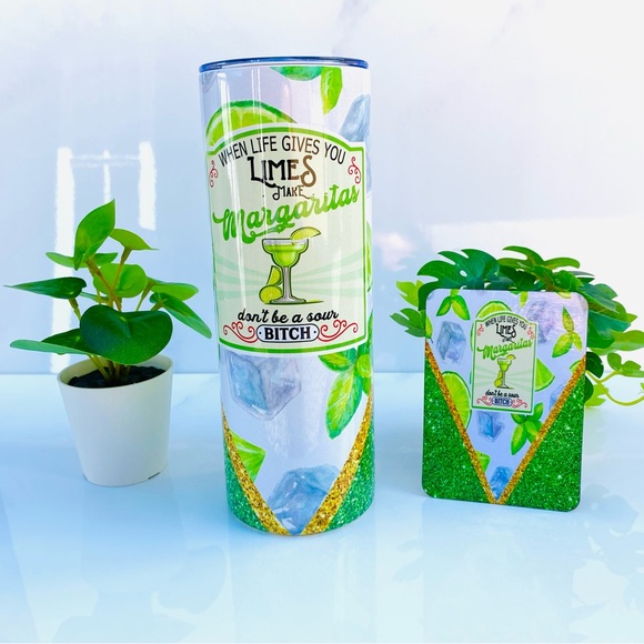 Margarita Tumbler, Margarita Cup, When Life Give You Limes Make Margarita, - Picture 4 of 7